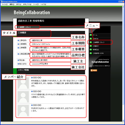 テンプレート-現場情報画面